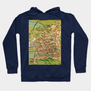 Antique City Map of Rome, Italy with Fortification Hoodie